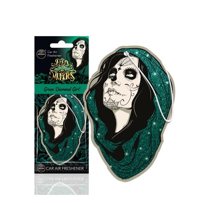Odorizant Auto AROMA DIA DE LOS MUERTOS Green Diamond Girl-0
