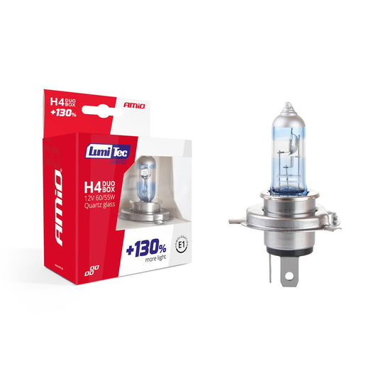 Set becuri cu halogen H4 12V 60 / 55W LumiTec LIMITED + 130% DUO BOX-0