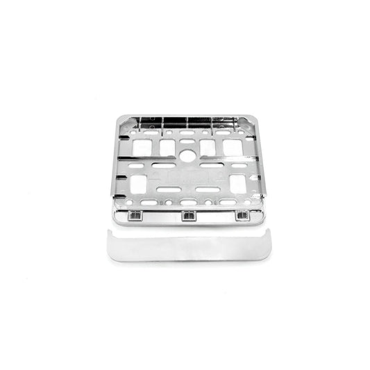 Suport numar inmatriculare cromat pentru scooter 11.4 x 14cm-0