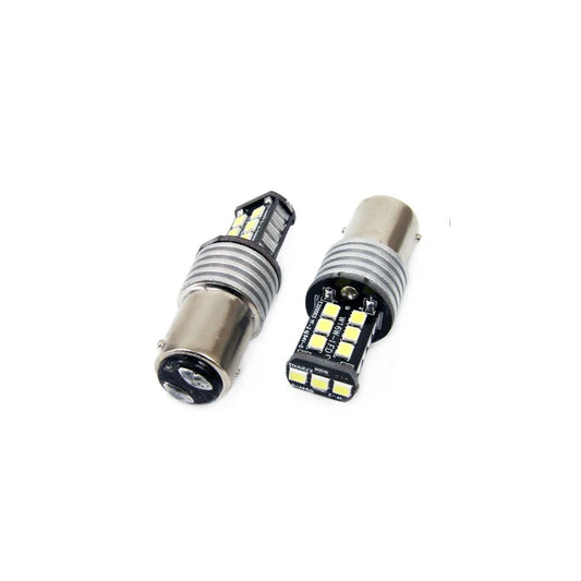 Set becuri auto cu LED CANBUS compatibil P21/5W BA15D 15 SMD 7.5W Alb 12/24V, destinat competitiilor auto sau off-road-0