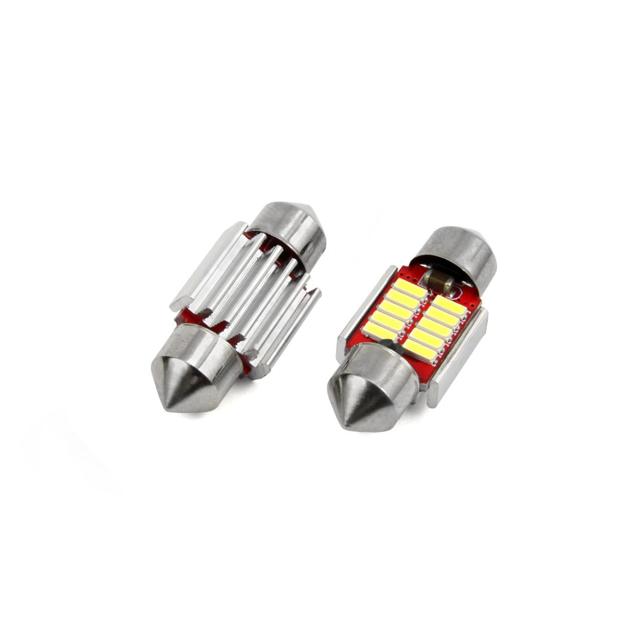 Set becuri auto cu LED CANBUS sofit compatibil C5W 10 SMD 31mm Alb 12/24V, destinat competitiilor auto sau off-road-0
