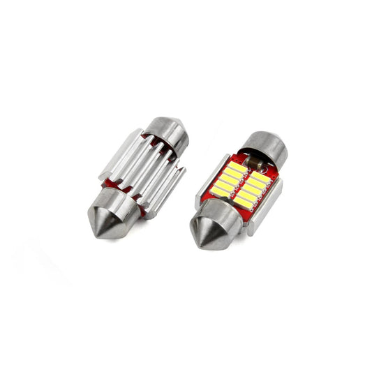 Set becuri auto cu LED CANBUS sofit compatibil C5W 10 SMD 31mm Alb 12/24V, destinat competitiilor auto sau off-road-0