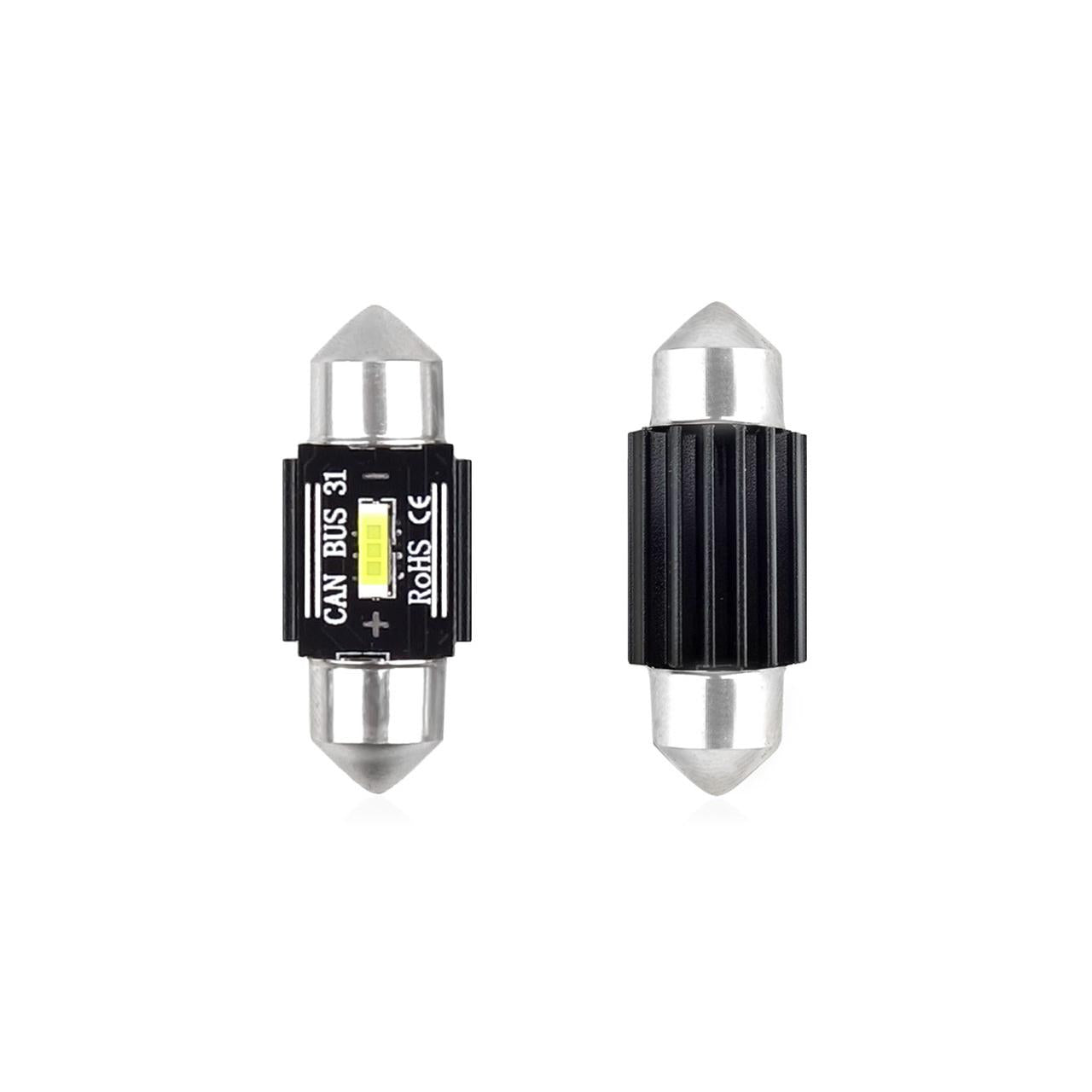 Set becuri auto cu LED CANBUS sofit compatibil C5W 1 SMD 31mm Alb 12/24V, destinat competitiilor auto sau off-road-0