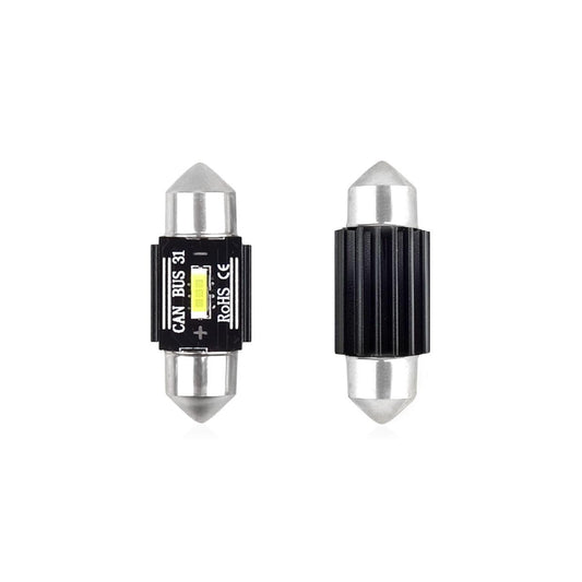 Set becuri auto cu LED CANBUS sofit compatibil C5W 1 SMD 31mm Alb 12/24V, destinat competitiilor auto sau off-road-0