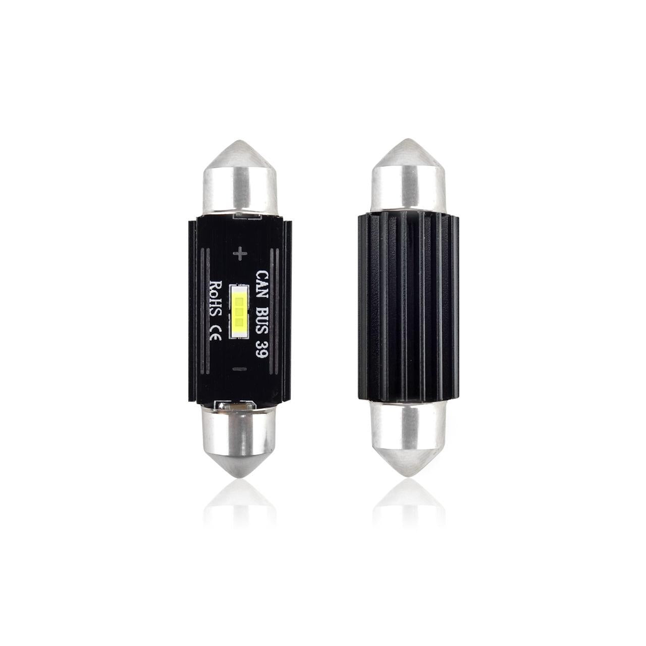 Set becuri auto cu LED CANBUS sofit compatibil C5W 1 SMD 39mm Alb 12/24V, destinat competitiilor auto sau off-road-0