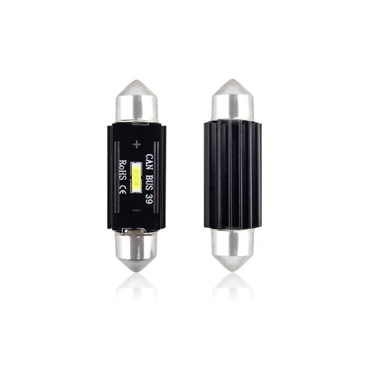 Set becuri auto cu LED CANBUS sofit compatibil C5W 1 SMD 39mm Alb 12/24V, destinat competitiilor auto sau off-road-0