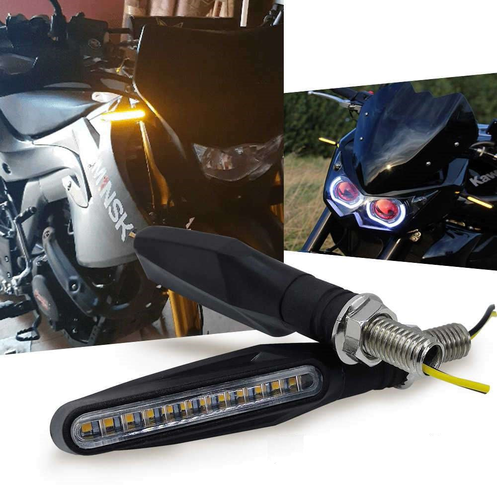 Set 2 lampi Semnalizare Moto SECVENTIALA, cu 2 functii, pozitie si semnalizare, 12V-0