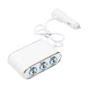 Adaptor bricheta auto tripla 12/24V, iluminata LED, cu intrerupator individual si 1 port USB, 5V, 2.1A-0