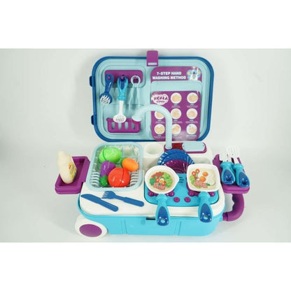 2 in 1, Valiza si mini bucatarie cu ustensile-4