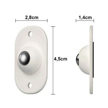 Set 16 Roti Autoadezive Universale, Flippy, pentru Mutat Mobila, Rotire 360 de Grade, Usor de Montat, ABS, 4.5x2.8x1.4 cm, Alb-2