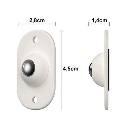 Set 16 Roti Autoadezive Universale, Flippy, pentru Mutat Mobila, Rotire 360 de Grade, Usor de Montat, ABS, 4.5x2.8x1.4 cm, Alb-2