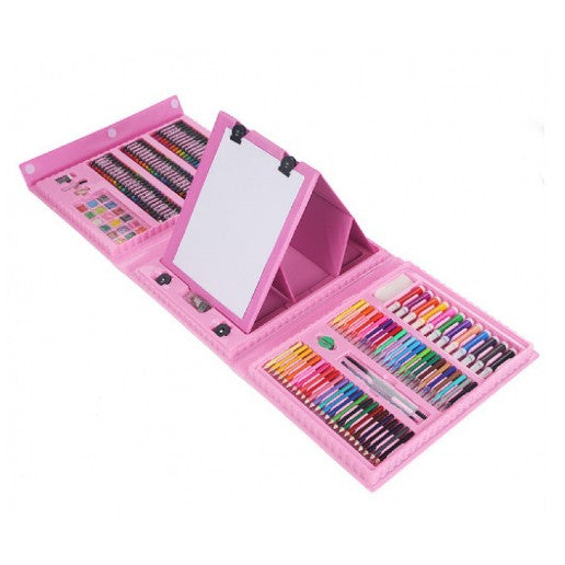 Set 208 Piese, Complet pentru Pictura si Desen, Flippy, Tip Servieta, 3-12 Ani, 40.5 x 5 x 30 cm, Roz-0