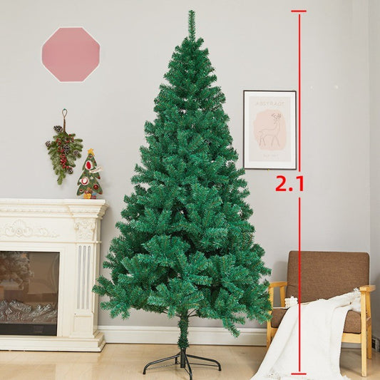 Brad de Craciun artificial cu suport inclus Flippy, 210 cm, 800 ramuri/varfuri, material plastic, suport clasic, fara iluminare, utilizat pentru interior/exterior, verde-1