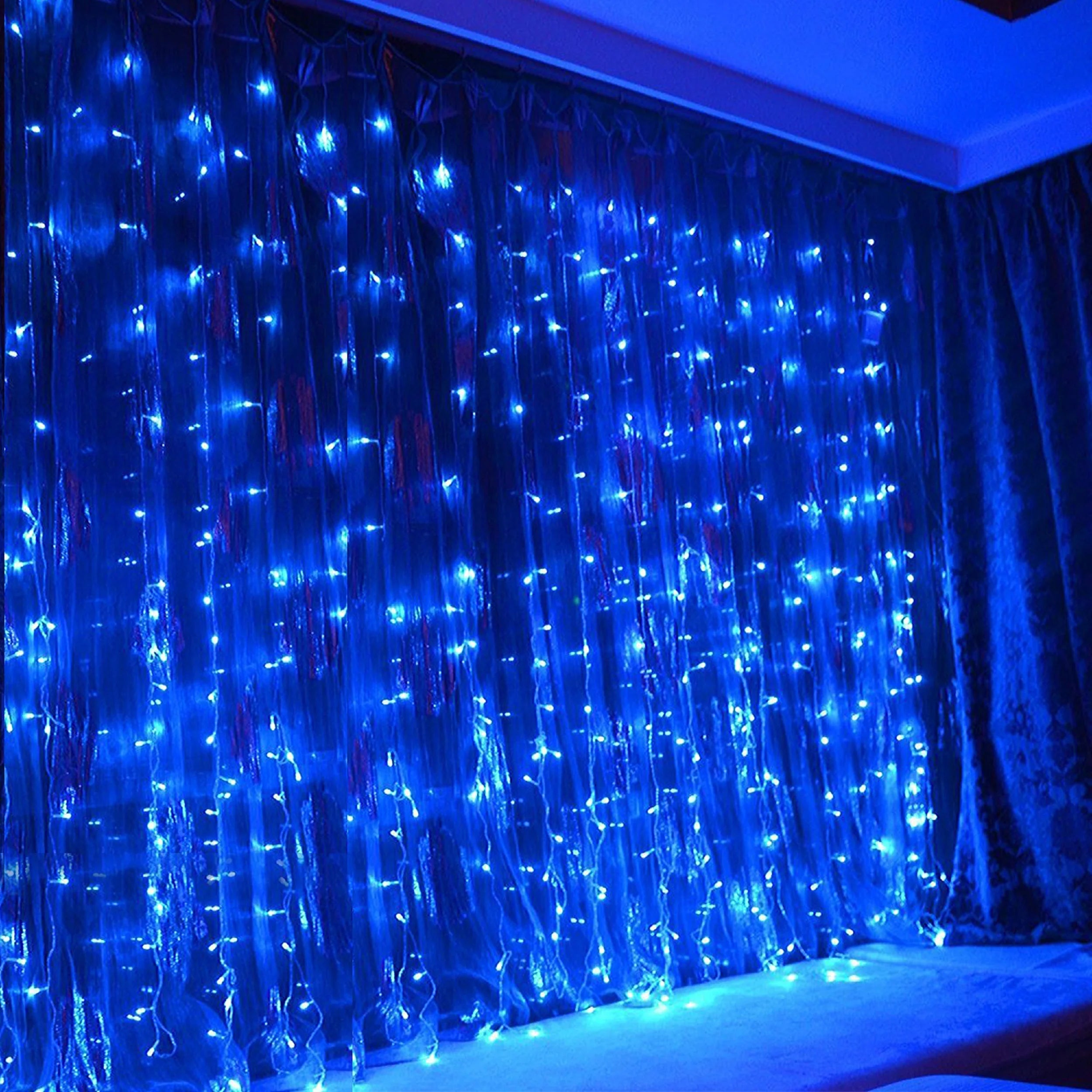 Instalatie Craciun tip perdea ploaie premium, fir gros, 3mx3m, 300 led-uri