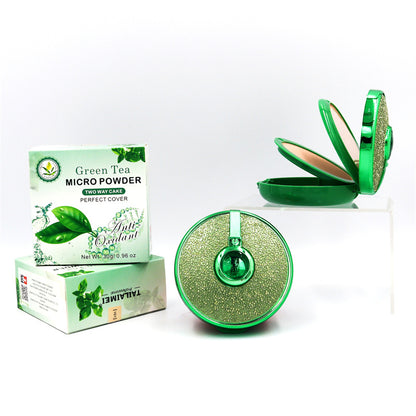 Pudră Compactă 2 în 1 - Pudră Mată și Pudră Iluminatoare - cu Extract de Ceai Verde