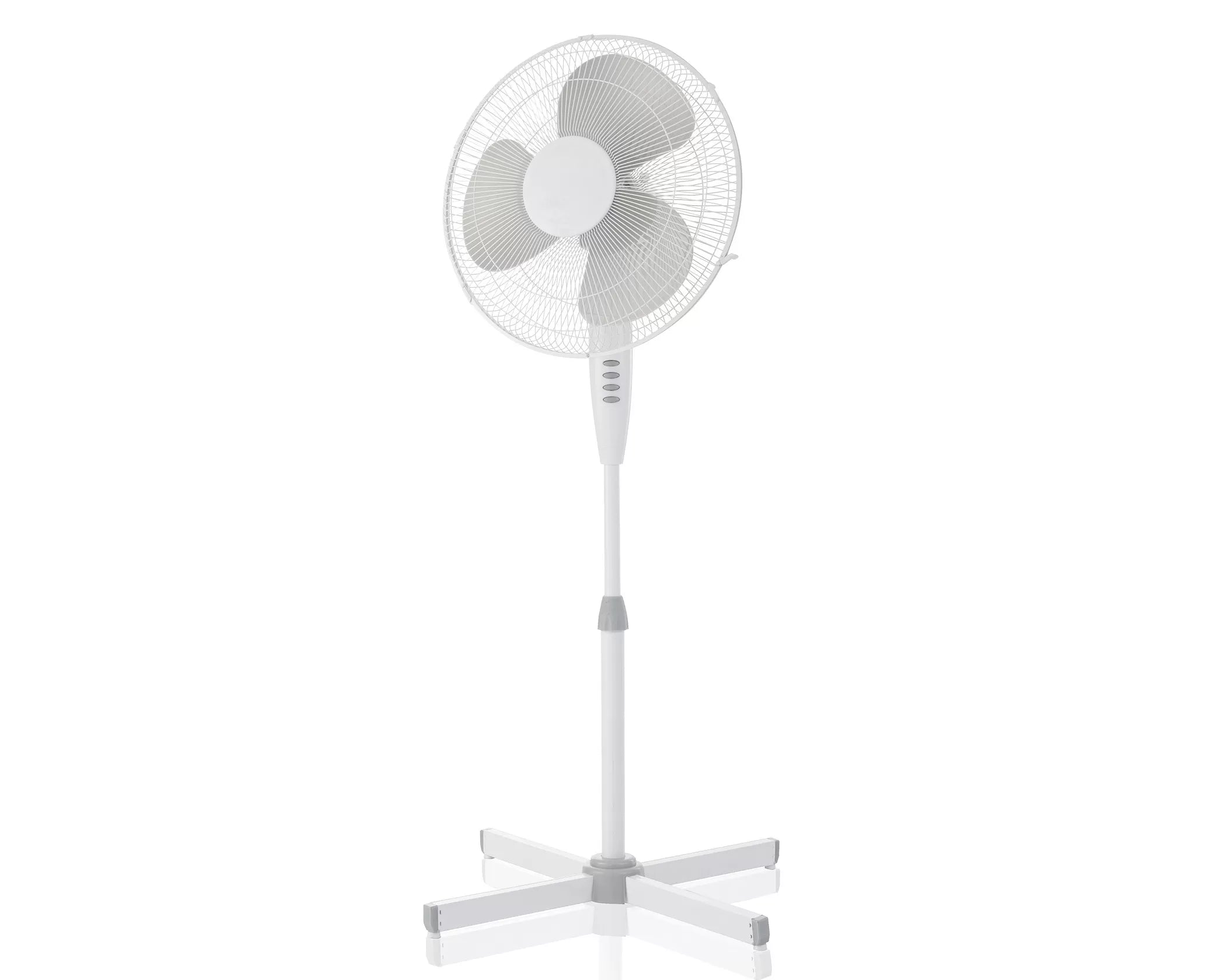 Ventilator silentios cu picior JRH, 40 W, 3 viteze, 3 moduri ventilare, Alb,EXTENSIE TELESCOPICA,