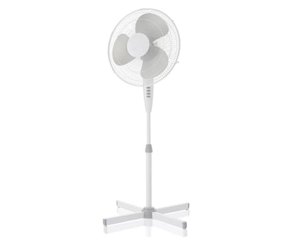 Ventilator silentios cu picior JRH, 40 W, 3 viteze, 3 moduri ventilare, Alb,EXTENSIE TELESCOPICA,