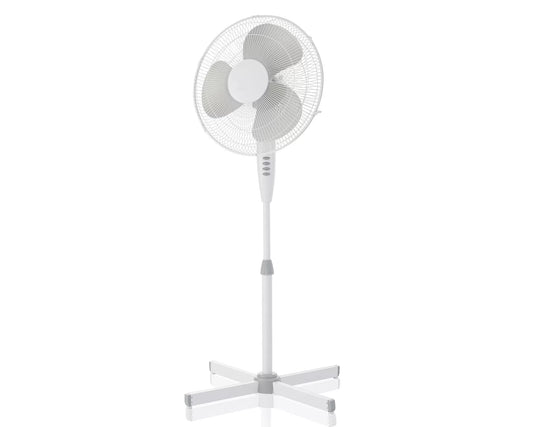 Ventilator silentios cu picior JRH, 40 W, 3 viteze, 3 moduri ventilare, Alb,EXTENSIE TELESCOPICA,