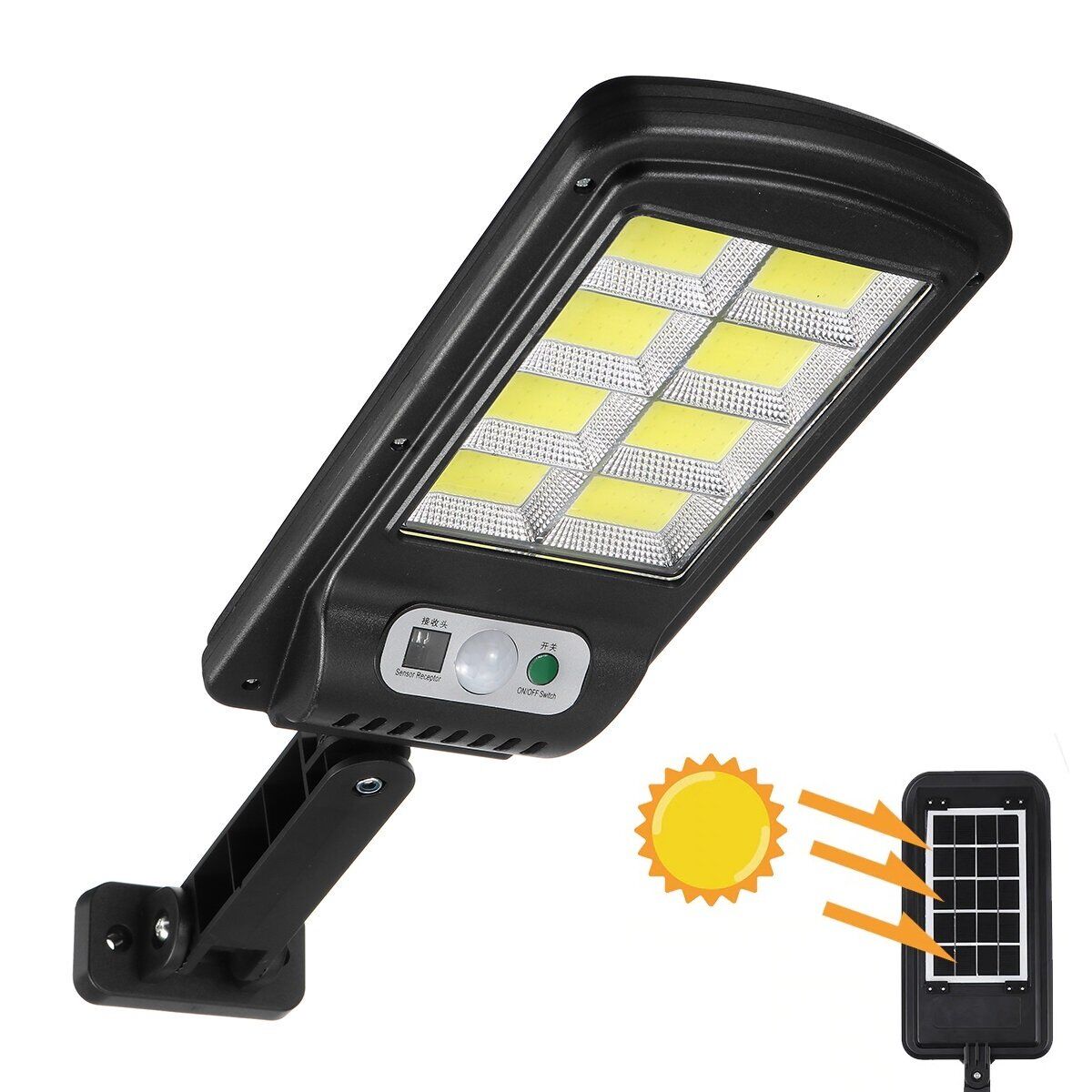 Pachet 2 lampi solare stradale 2×160 de leduri, senzor de miscare