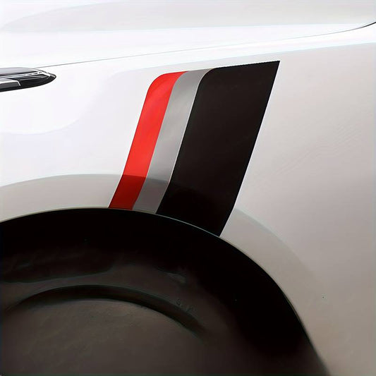 Sticker autoadeziv Tuning, model "Racing Flag", dimensiune 30 x 24 x 17 cm, culoare Negru/Argintiu/Rosu-0