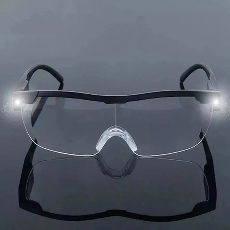 Ochelari cu lupa, zoom vision, led-uri ultra bright, reincarcabili usb, compatible cu ochelari de prescriptie, negru