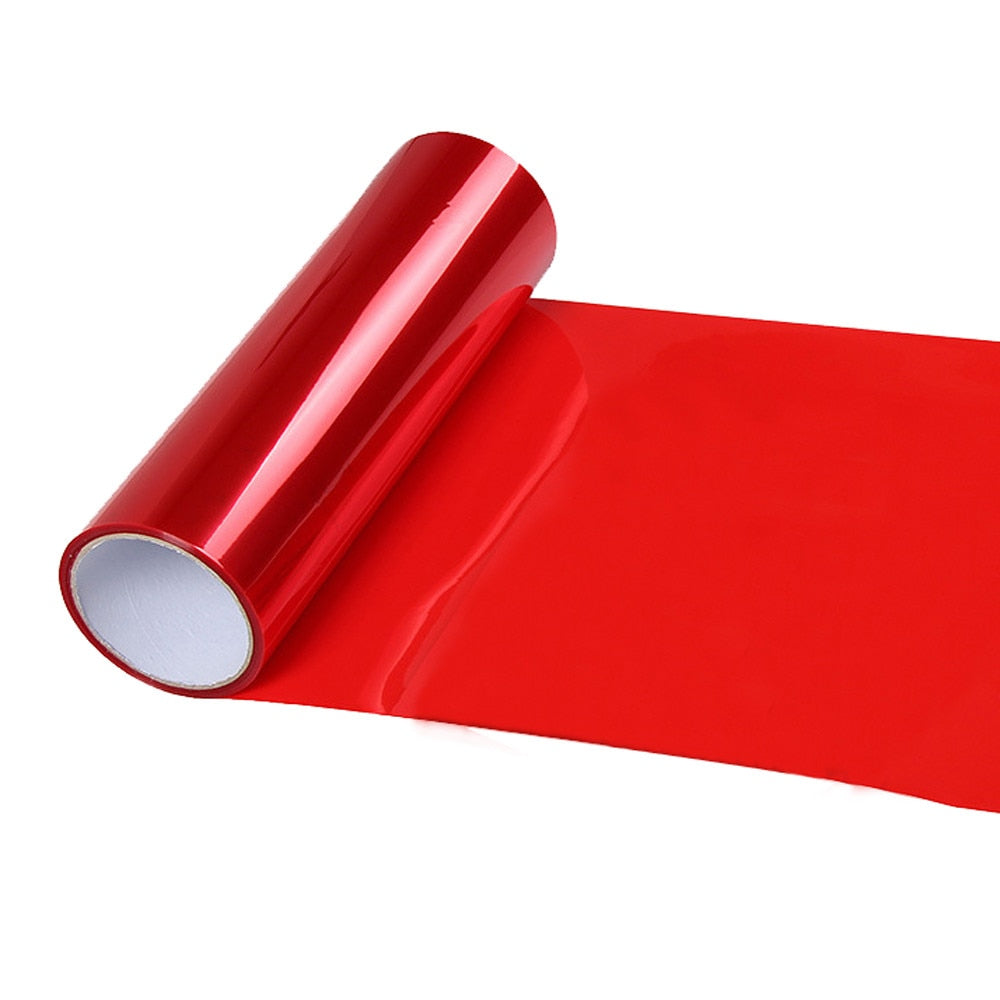 Folie protectie faruri / stopuri auto - Rosu (pret/m liniar)-1