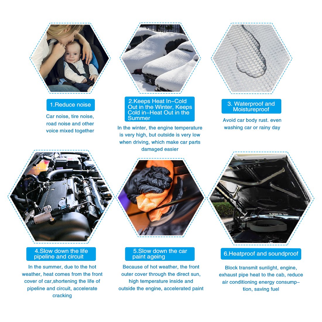 Material insonorizant auto cu strat din aluminiu, dimensiune 100cm x 100 cm x 6mm-5