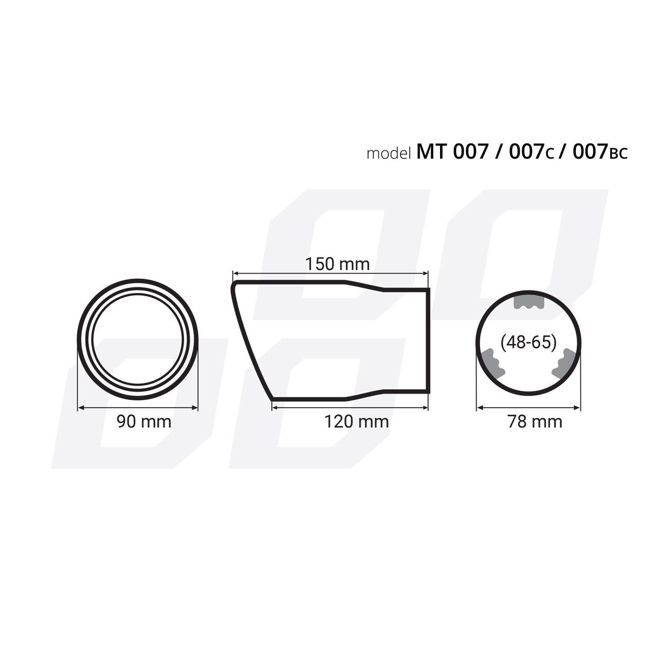 Ornament toba esapament din otel inoxidabil MT 007BC - FUMURIU-1