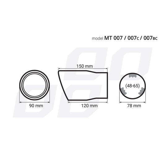 Ornament toba esapament din otel inoxidabil MT 007BC - FUMURIU-1
