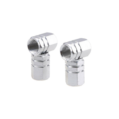 Set capacele auto pentru ventil hexagon argintiu 4 buc-2