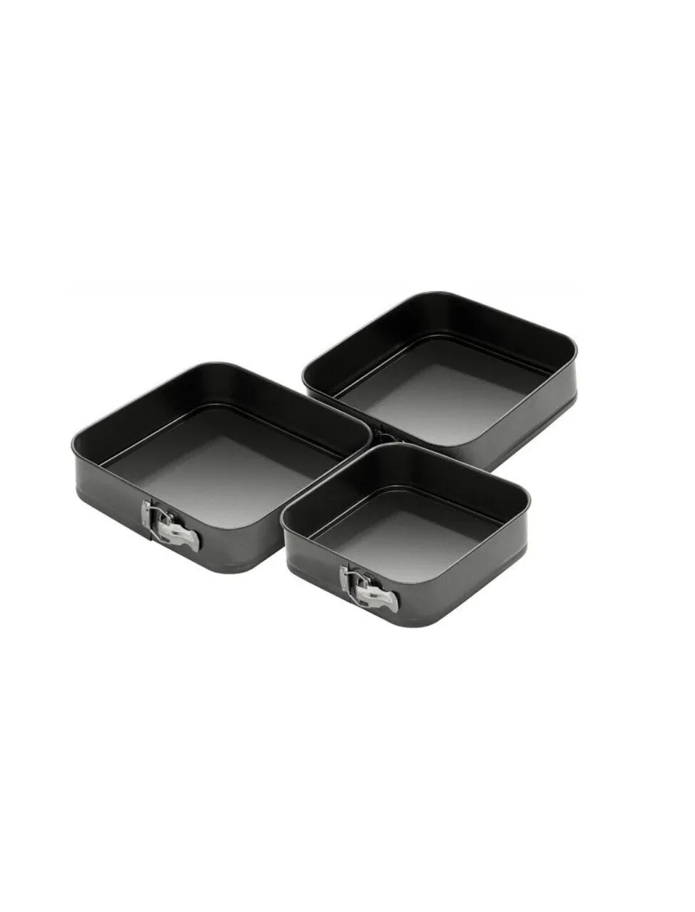 Set 3 tavi forma patrata pentru prajituri sau tort cu fund detasabil