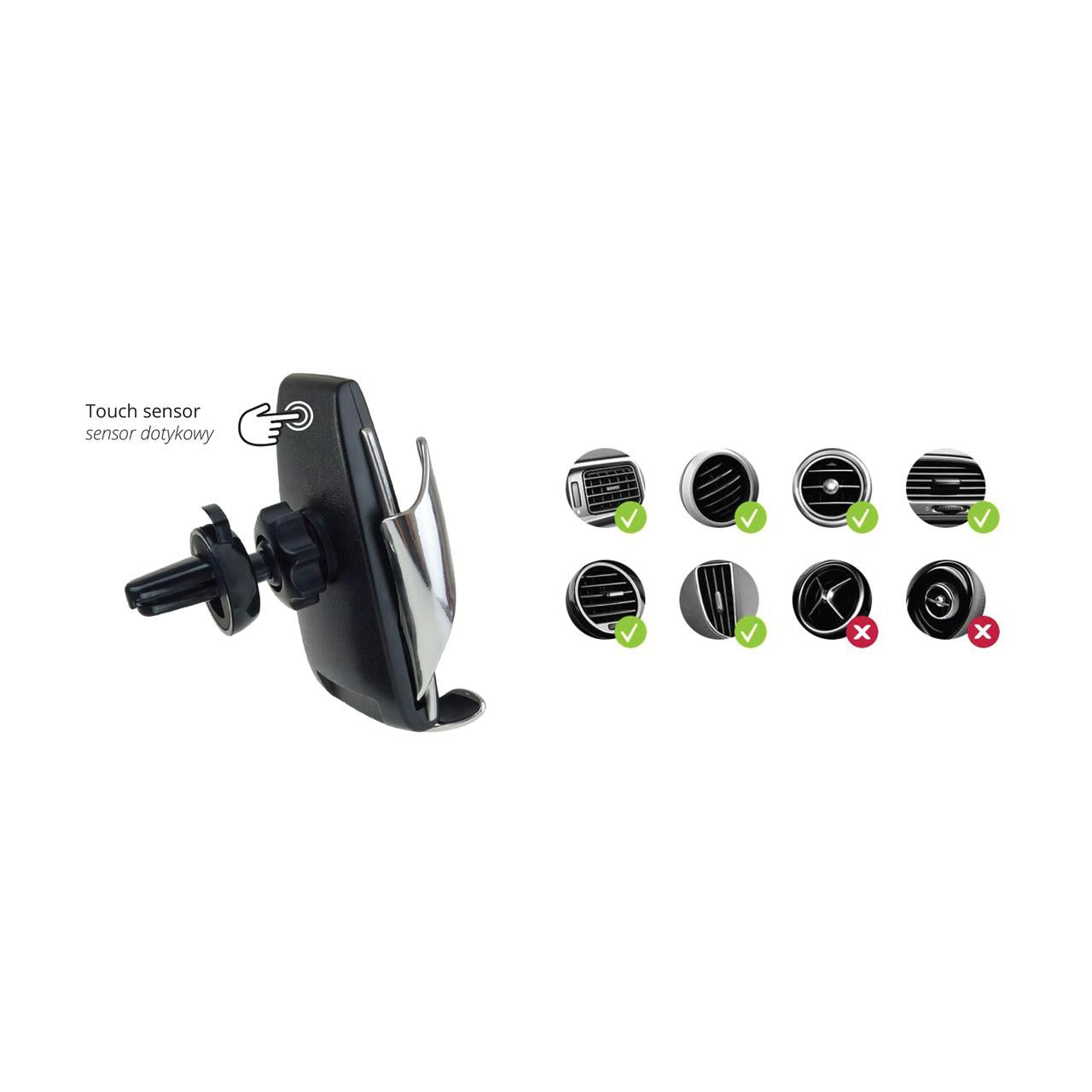 Suport auto inteligent pentru telefon cu incarcare wireless PHW-01-2