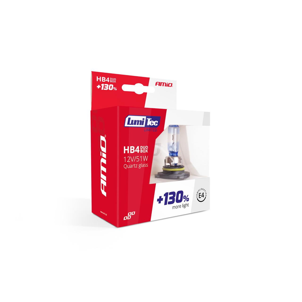 Set becuri cu halogen HB4 12V 51W LumiTec LIMITED + 130% DUO BOX-1