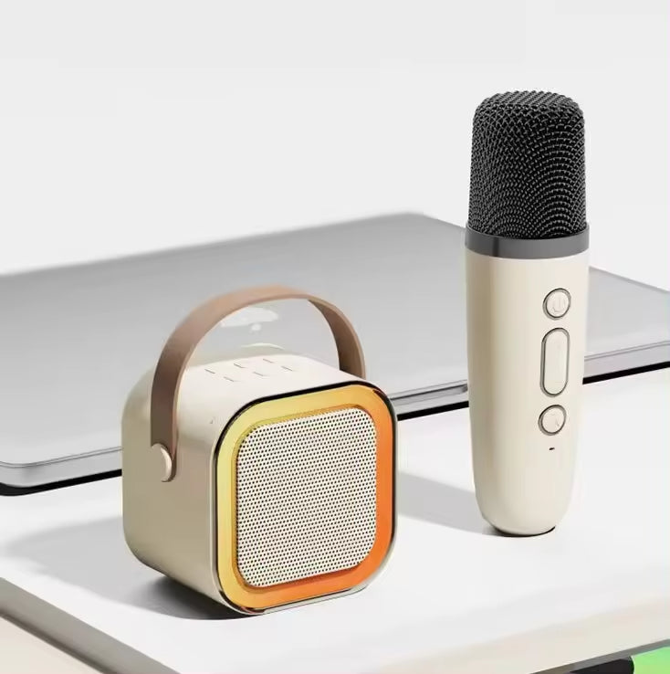 Boxă Portabilă Wireless cu Lumini LED, Funcție Audio și Microfon Karaoke BT Wireless