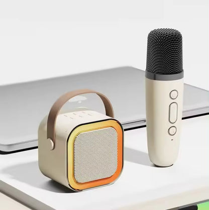 Boxă Portabilă Wireless cu Lumini LED, Funcție Audio și Microfon Karaoke BT Wireless