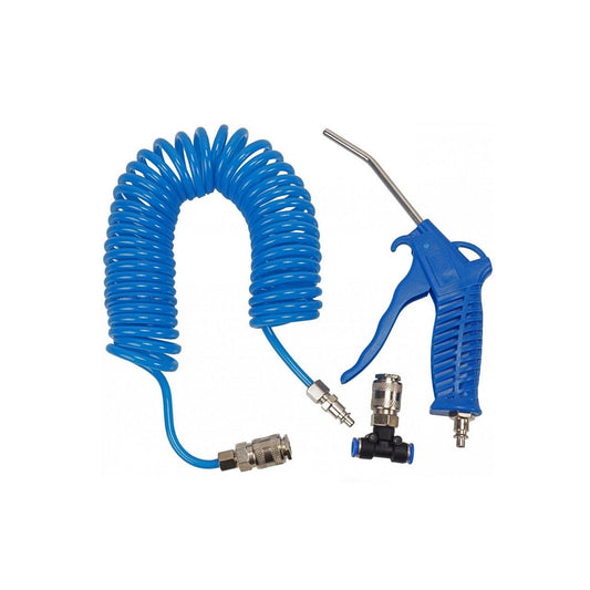 Set de suflat cu pistol, furtun spiralat, cuplaje, 10ATM-0