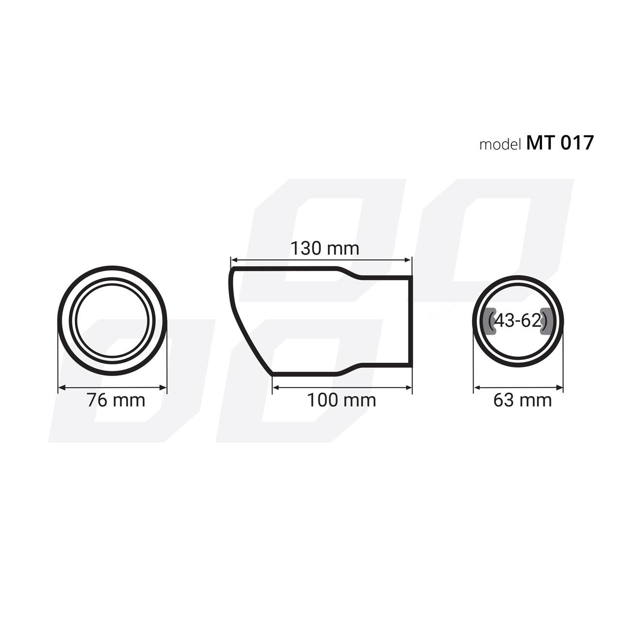 Ornament toba esapament din otel inoxidabil MT 017BLC-1