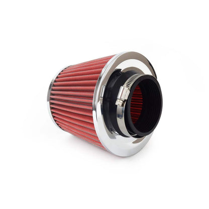 Filtru de aer conic rosu + chrome  cu 3 adaptoare-1