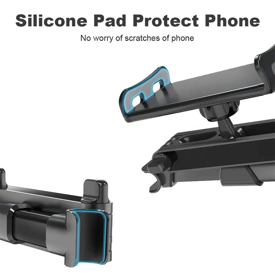 Suport auto pentru telefon si tableta, DSJ, montare pe tetiera, rotire 360°, ajustabil 110-190mm, ABS