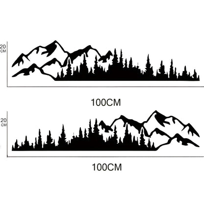Set 2 stickere autoadezive pentru vehicule Off Road, model "Forest & Mountains", dimensiune 100 x 20 cm, culoare Neagra-4