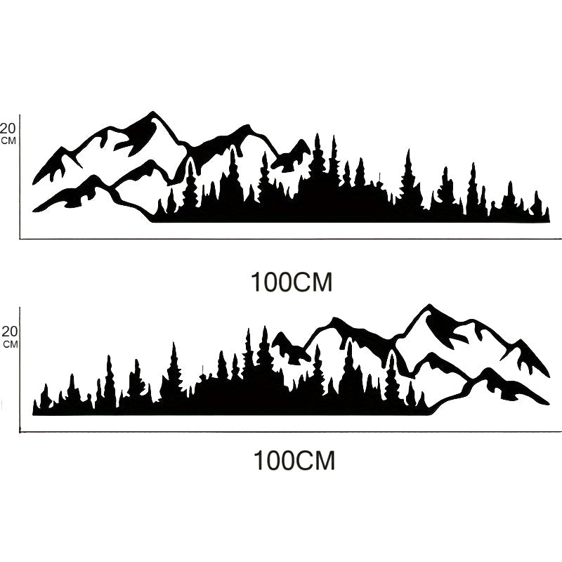 Set 2 stickere autoadezive pentru vehicule Off Road, model "Forest & Mountains", dimensiune 100 x 20 cm, culoare Neagra-4