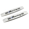 Set 2 x Embleme auto metalice, autoadezive, model "RACING", finisaj Crom, dimensiune, 10 x 1,5 cm-0