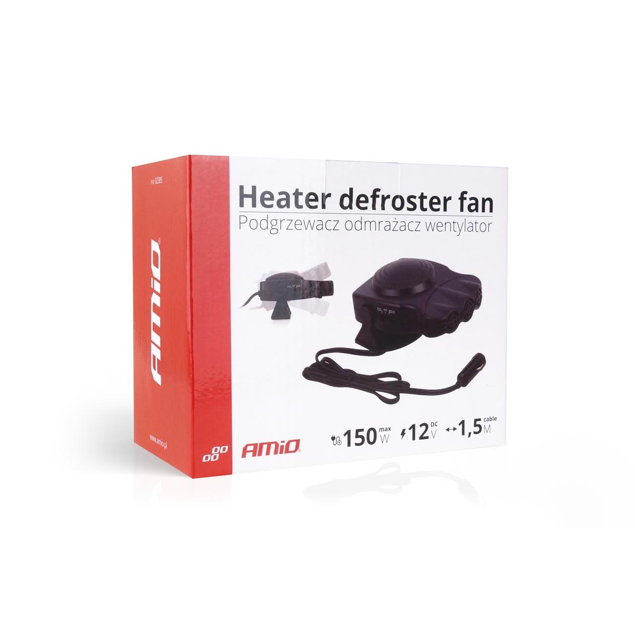 Aeroterma Auto 2in1, Ventilate, Incalzire Rapida si Dezghetare Geamuri, 12V, Putere 150W, cu mufa de bricheta-3