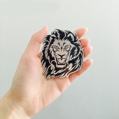 Emblema auto model "LION", reliefata 3D, dimensiune 6 x 7 cm-0