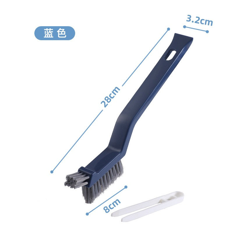 Perie 3in1 de Curatat Podele si Rosturi, Flippy, Lungime Maner 28 cm, Peri din PP, Otel si Plastic, Cleste pentru Scame si Par Inclus, Albastru-0