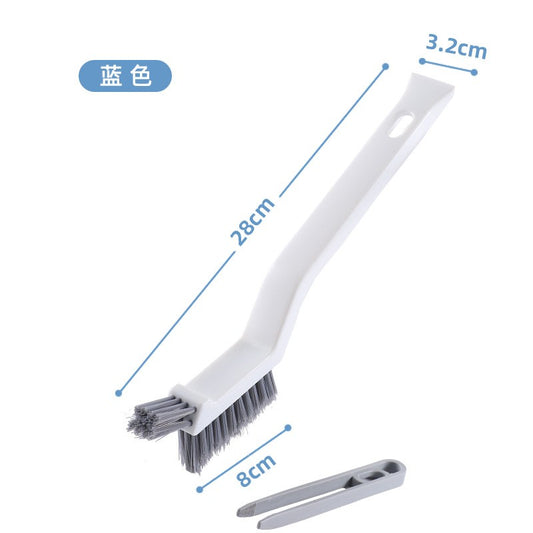 Perie 3in1 de Curatat Podele si Rosturi, Flippy, Lungime Maner 28 cm, Peri din PP, Otel si Plastic, Cleste pentru Scame si Par Inclus, Alb-0