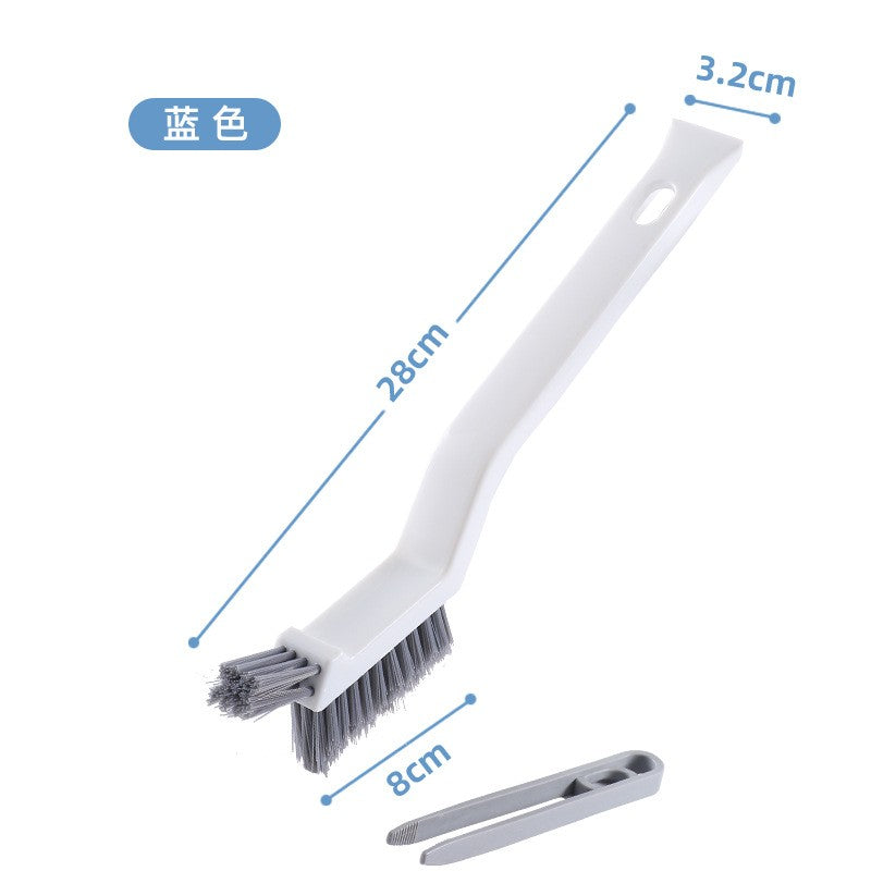 Perie 3in1 de Curatat Podele si Rosturi, Flippy, Lungime Maner 28 cm, Peri din PP, Otel si Plastic, Cleste pentru Scame si Par Inclus, Alb-0