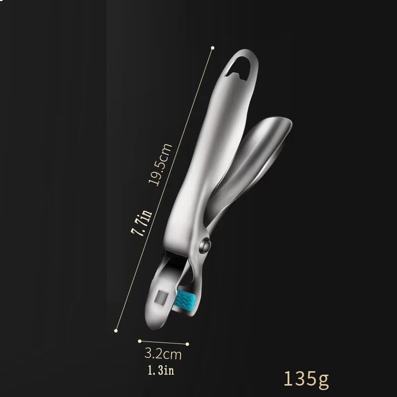 Clema pentru Boluri, Flippy, Anti-Alunecare, din Otel Inoxidabil si Silicon, de Uz Casnic, Rezistent la Temperaturi Inalte, 19.5x3.2 cm, Gri-4