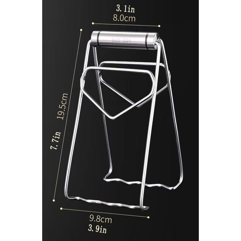 Clema pentru Boluri, Flippy, Anti-Alunecare, din Otel Inoxidabil, Extindere, pentru Oale, Tigai, de Uz Casnic, Rezistent la Temperaturi Inalte, 19.5x9.8x8 cm, Gri-4
