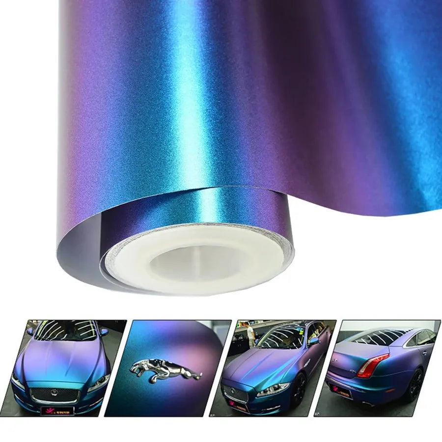 Folie auto Cameleon Albastru/Violet pentru colantare integrala, Termoplastica, cu tehnologie "BUBBLE FREE", finisaj Lucios, dimensiune 3,0m x 1,52m-0